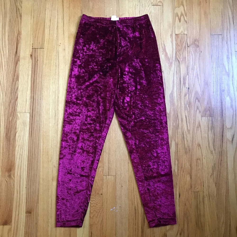 Victoria's Secret Crushed Velvet Leggings - Fuchsia Medium